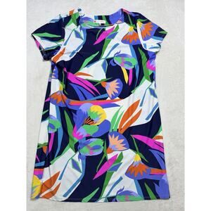 Jude Connally Navy Multicolor Floral Midi Dress